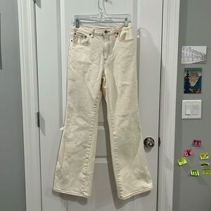 Cream Flared Jeans